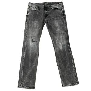 Jack & Jones Men's Slim Fit/Tim Distressed Jean Gray Wash Size 34x32